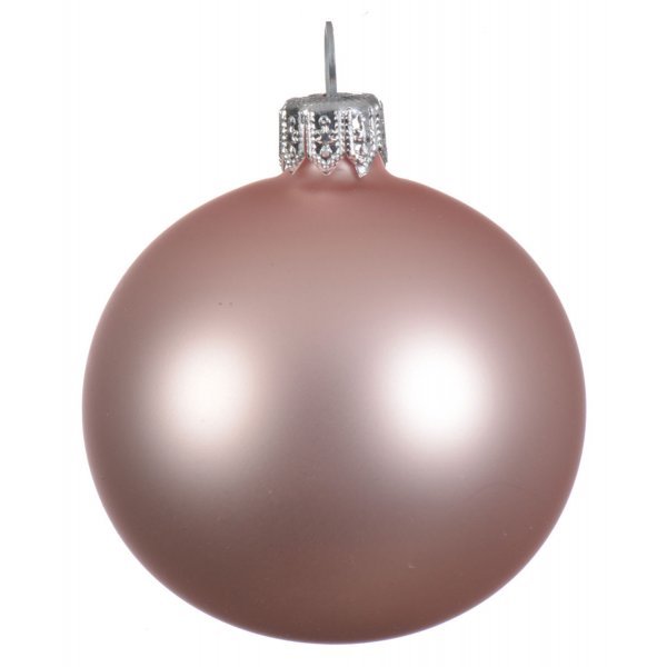 Χριστουγεννιάτικη Γυάλινη Μπάλα Οροφής Ροζ Ματ (15cm)